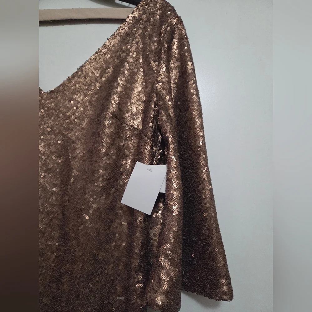 Justfab Gold Sequin Tunic Dress Small NWT - Picture 7 of 11